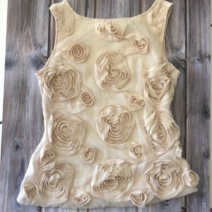 Baraschi Ivory Top with Coolest Roses Design